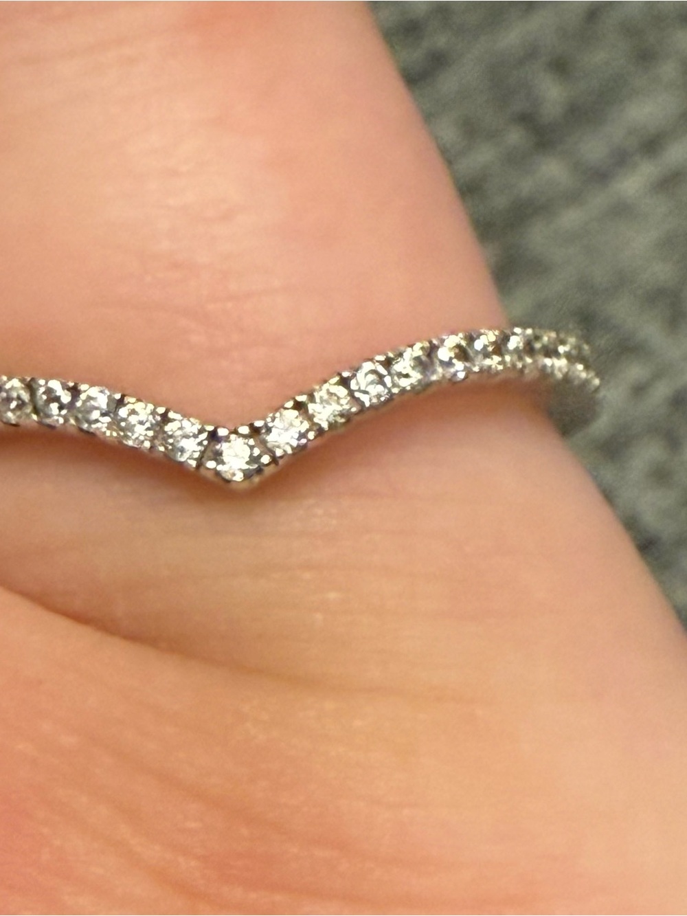 Pandora Wishbone Stacking V-Shape Pavé Ring